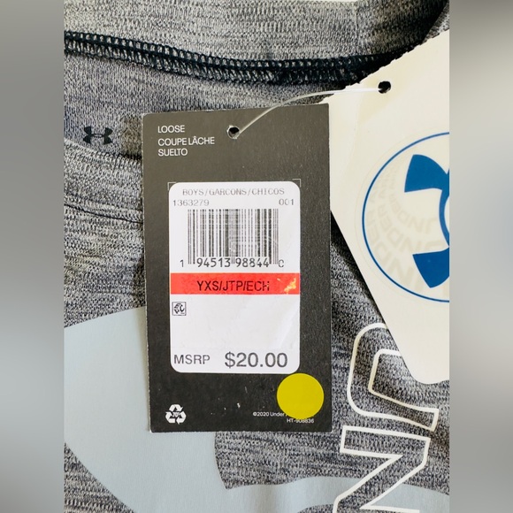 Under Armour Boys' Split Logo Hybrid Short Sleeve Tech T-Shirt Gray Yout… - Picture 3 of 6